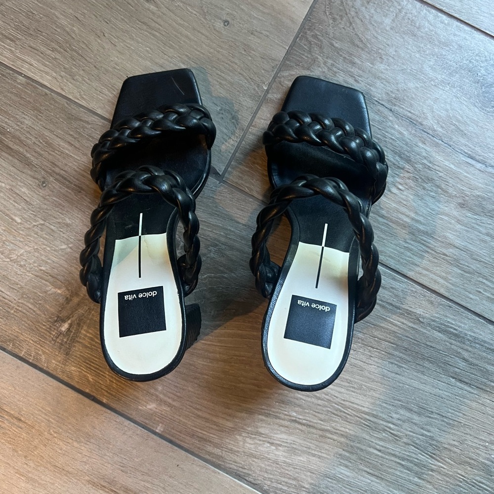 Dolce Vita Black Sandals with Braided Design